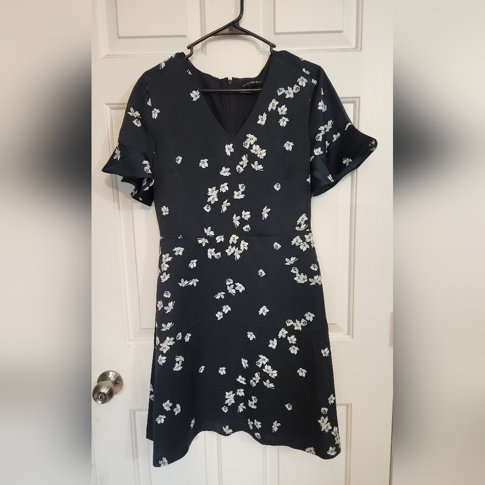 Banana Republic Navy Floral Midi Dress